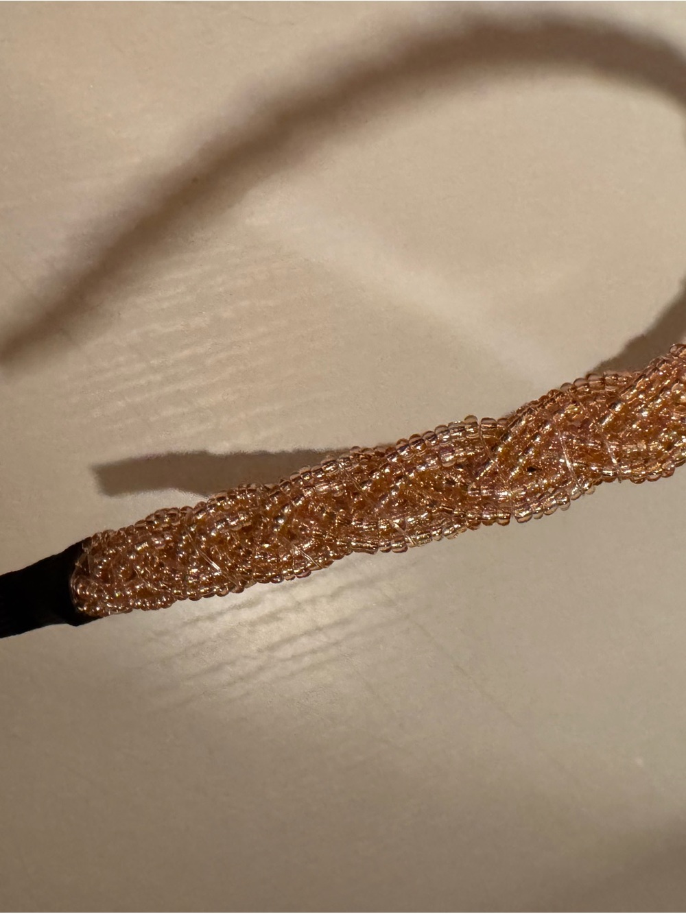Beaded Twist Headband - Champagne Gold